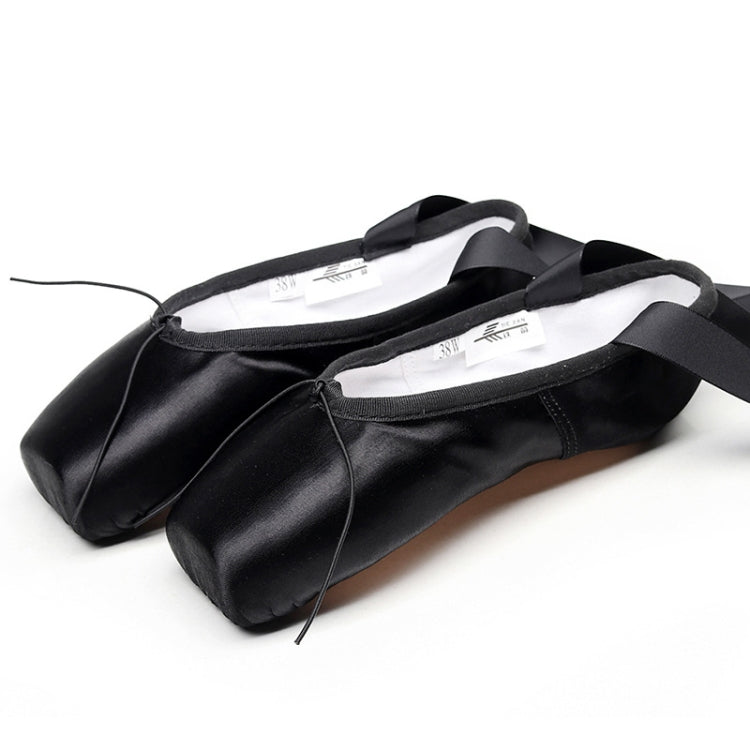 Professionelle schwarze Ballett-Spitzen Schuhe flache Tanzschuhe Größe 35 (Schwarz)