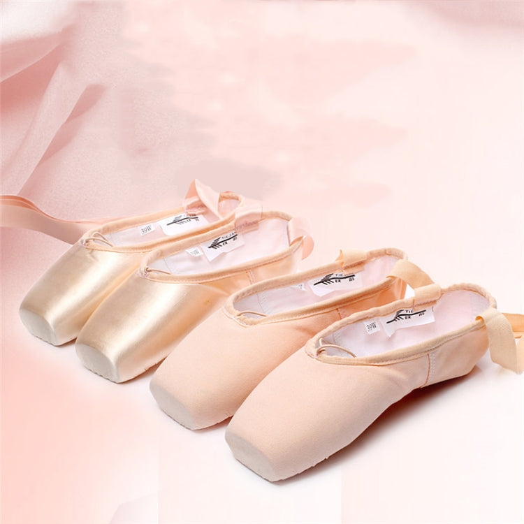 Ballett Spitzen Schuhe Professionelle Flach Tanzschuhe Größe 38 (Satin Nude)