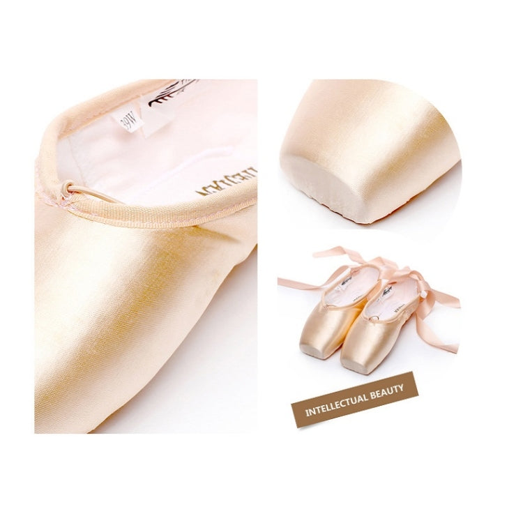 Professionelle Ballettspitzen-Schläppchen Flache Tanzschuhe Größe 40 (Rot)