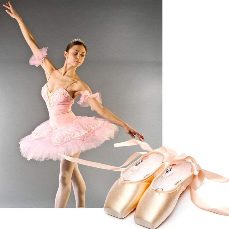 Professionelle Ballettspitzen-Schläppchen Flache Tanzschuhe Größe 40 (Rot)