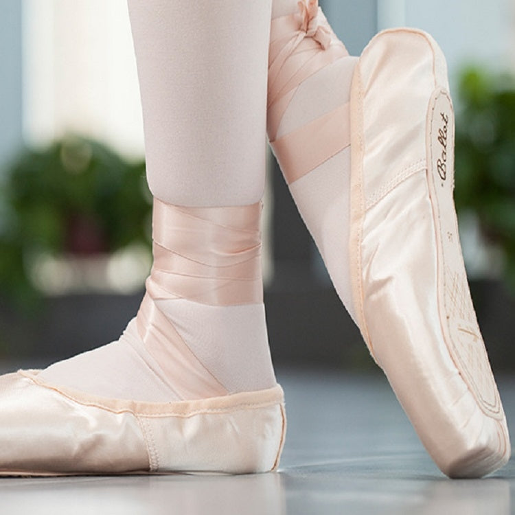 Professionelle Ballettspitzen-Schläppchen Flache Tanzschuhe Größe 40 (Rot)