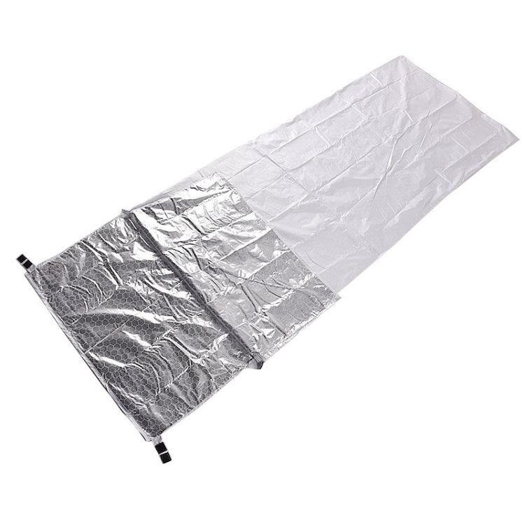 Outdoor Wandern Camping Wärme-reflektierende Thermoisolierung Schlafsack Notfalldecke Einzelumschlag (Silber Grau)