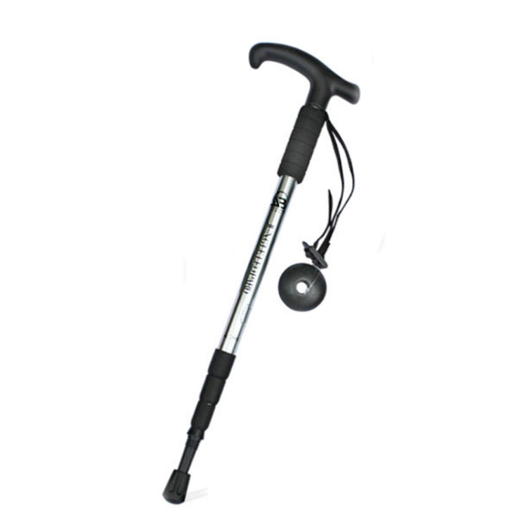 Externes Vier-Abschnitt-Krümmung-Griff-Aluminium-Legierung-Trekkingstock, Länge: 52-110cm (Silber Weiß)
