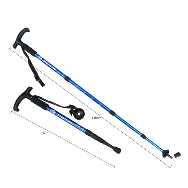 Externes Vier-Abschnitt-Krümmung-Griff-Aluminium-Legierung-Trekkingstock, Länge: 52-110cm (Silber Weiß)