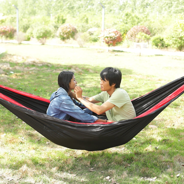 Outdoor Hängematte Nylon Fallschirmstoff Reise Camping Schaukel 2,7 m x 1,4 m (Himmelblau + Königsblau)