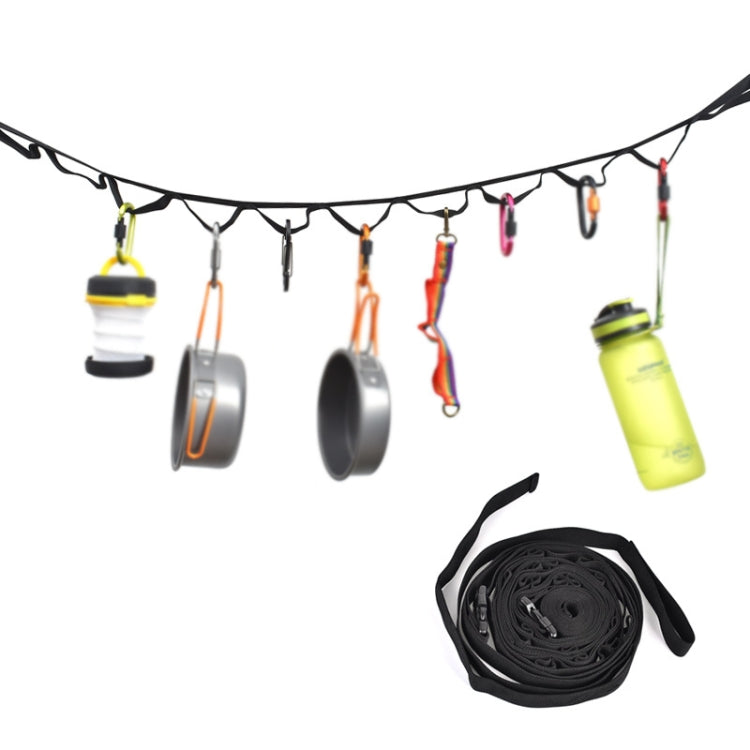 Outdoor Camping Zelte Aufbewahrung Wäscheleine Wild Camp Riemen Lanyard, Länge: 4,3 m (Schwarz)
