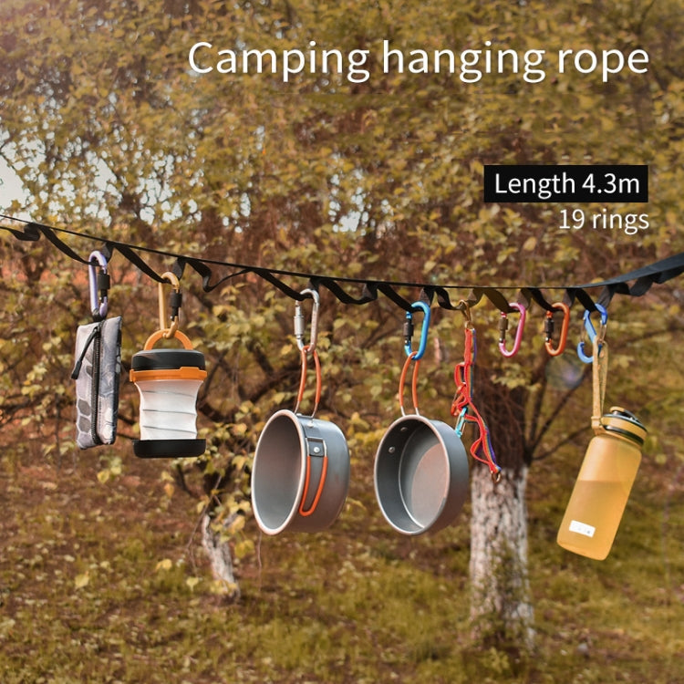 Outdoor Camping Zelte Aufbewahrung Wäscheleine Wild Camp Riemen Lanyard, Länge: 4,3 m (Schwarz)