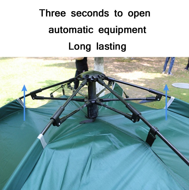 Outdoor Strand Camping Automatischer Federzelt Für 3-4 Personen (Grün+Matte+Hängematte)