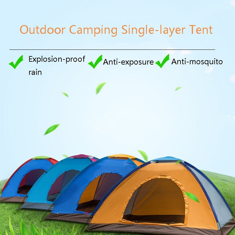 Outdoor Camping Einzel-Lagen Zelt für 3-4 Personen, Zufällige Farbwahl (3-4 Personen)