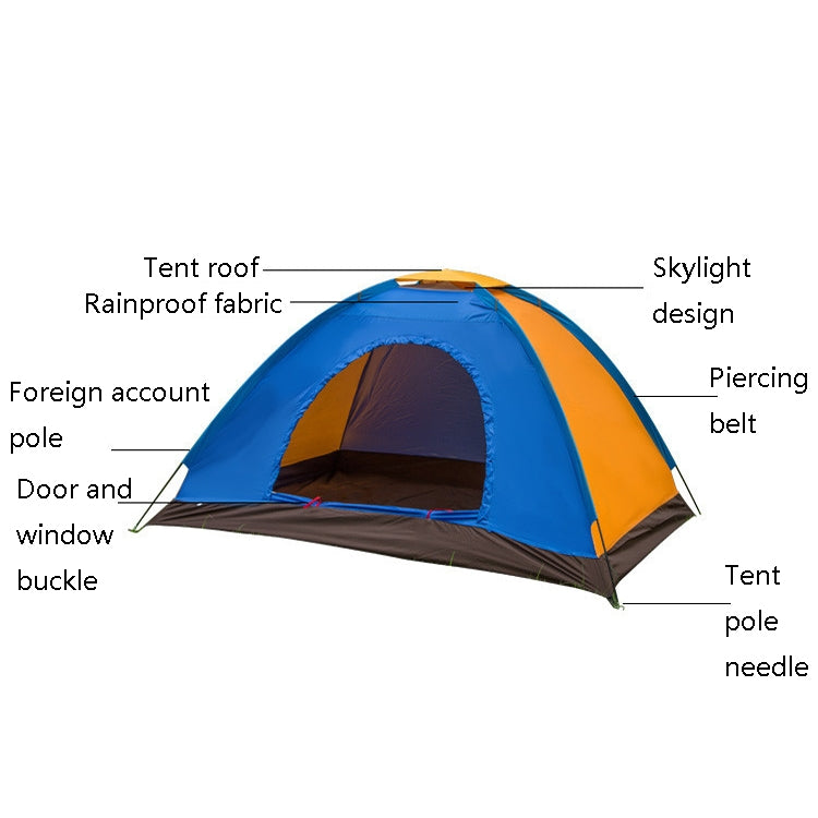Outdoor Camping Einzel-Lagen Zelt für 3-4 Personen, Zufällige Farbwahl (3-4 Personen)
