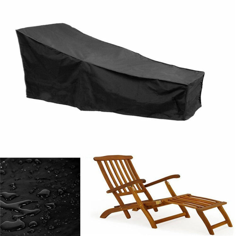 Outdoor Strandstuhl Staubdichte Wasserdichte Abdeckung Möbel Schutzabdeckung (Schwarz+Silber)