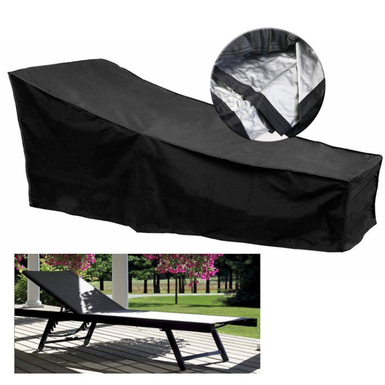 Outdoor Strandstuhl Staubdichte Wasserdichte Abdeckung Möbel Schutzabdeckung (Schwarz+Silber)