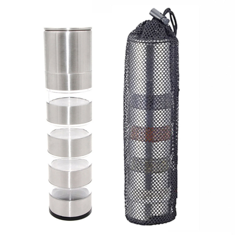 Tragbare Barbecue Picknick Gewürzflasche Set mit Grinder, Silber