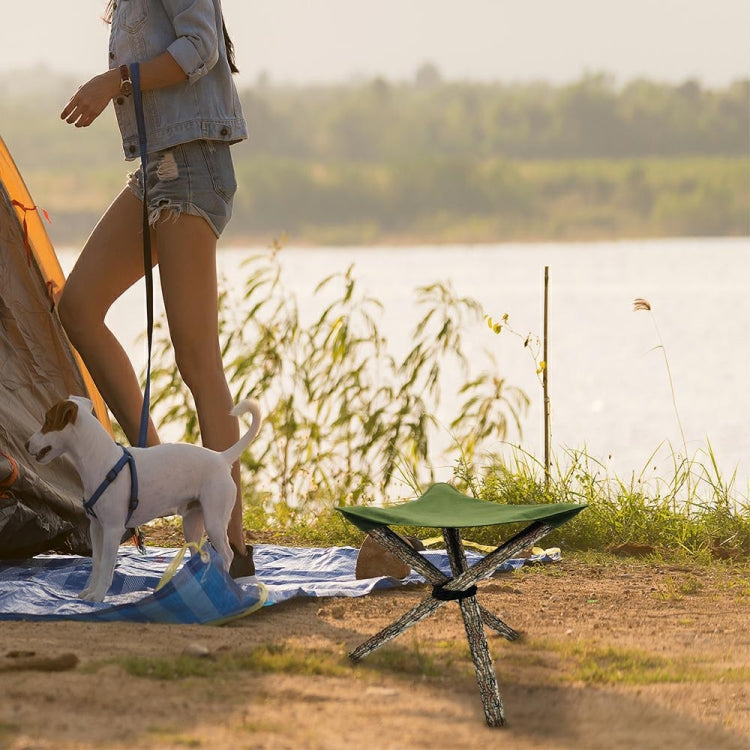 Wasserfestes Canvas Tragbares Dreieck Hocker Campingstuhl (Khaki)