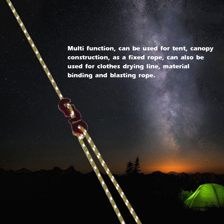 Outdoor Camping Zelt Sonnensegel Windseil Multifunktions-Windseil Schnalle Zelt Fixseil (Gelb)