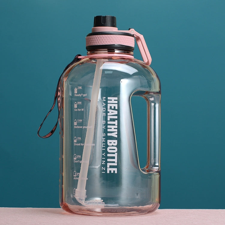 Große Kapazität Sport Wasserflasche mit Strohhalm (Pink)