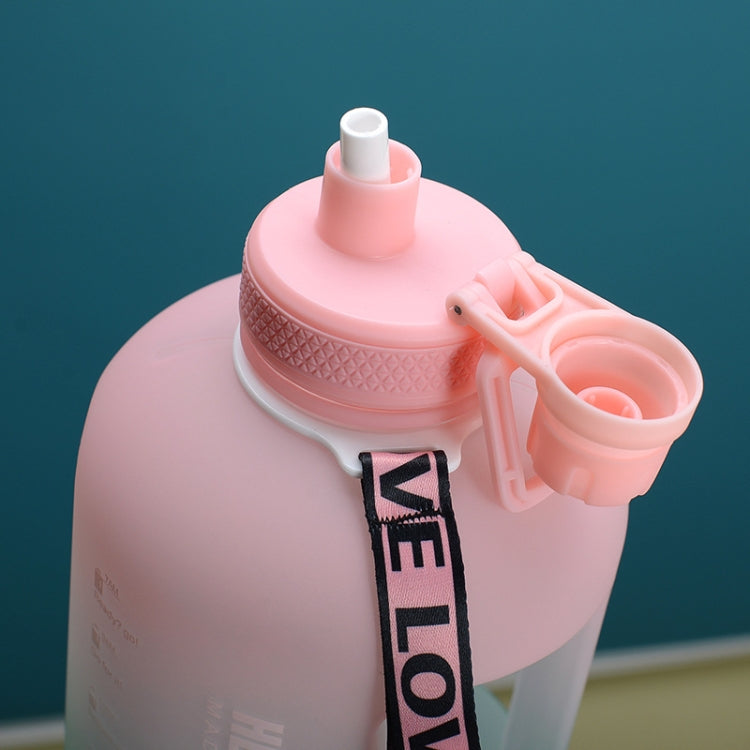 Große Kapazität Sport Wasserflasche mit Strohhalm (Pink)