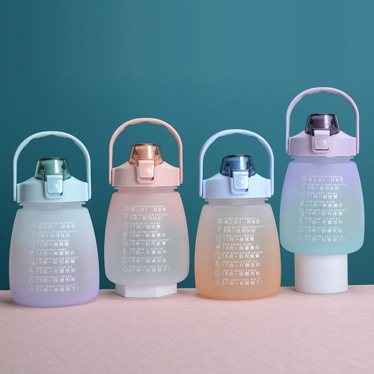 Großer Bauch Wasserbecher Hochtemperatur- und stoßfestes Strohbecher (Gradient Lila Grün)