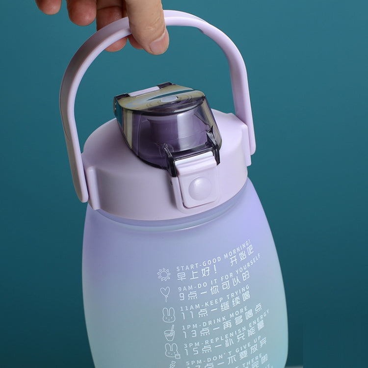 Großer Bauch Wasserbecher Hochtemperatur- und stoßfestes Strohbecher (Gradient Lila Grün)