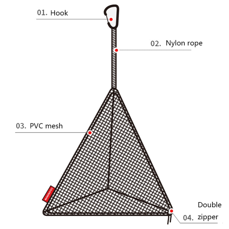 Outdoor Dreieckige Faltbare Aufbewahrungsnetz-Tasche (Groß)