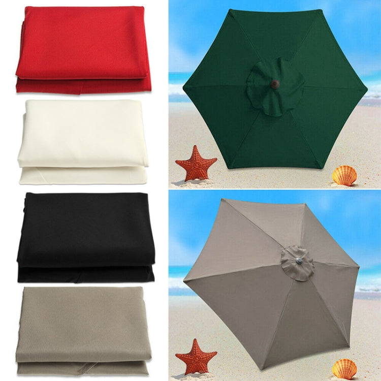 Polyester Sonnenschirm Ersatzbezug Runde Gartenumbrella Abdeckung, Durchmesser 2m 6 Rippen (Groß Rot)