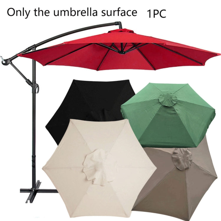 Polyester Sonnenschirm Ersatzbezug Runde Gartenumbrella Abdeckung, Durchmesser 2m 6 Rippen (Groß Rot)