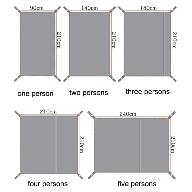 Outdoor-Zeltmatten Verstärktes Oxford-Gewebe Wasserdichtes Picknick-Matte (Schwarz) 180x210cm