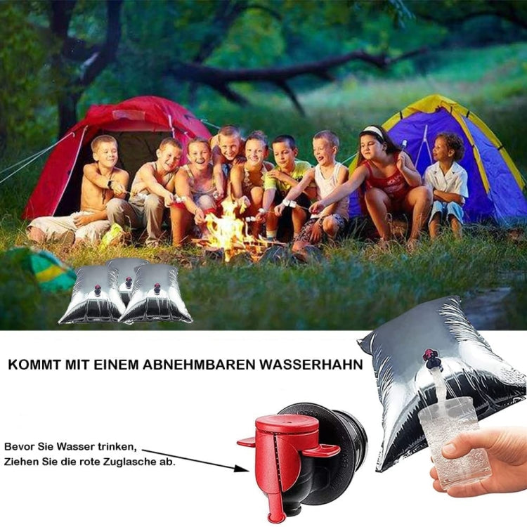 Outdoor Notfall Wasser Tasche Picknick Getränk Isolierte Aufbewahrungstasche 10L (Silber)