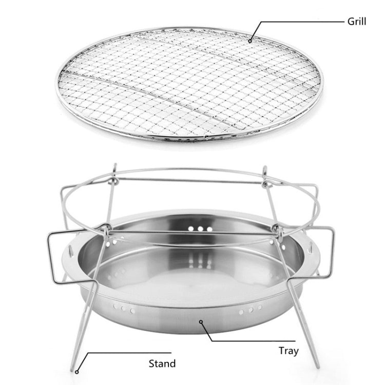 Außen Runde Klapp Edelstahl Grill (30 x 19,5 cm)