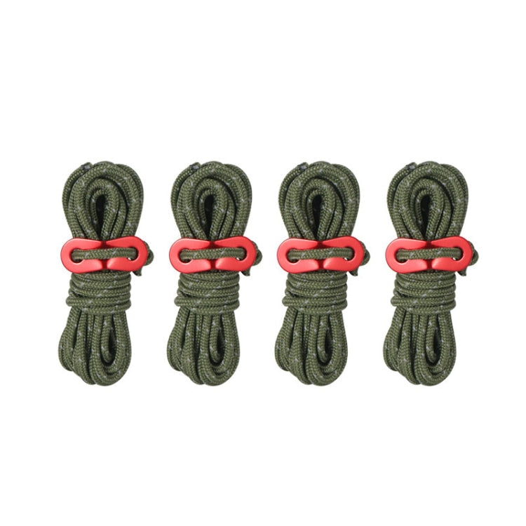 Reflektierendes winddichtes Campingstützstangen-Set (Armeegreen) für Outdoor-Camping