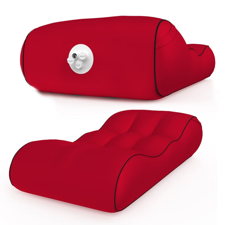 Tragbare Outdoor-Ein-Tasten-automatische aufblasbare Sofa faltbarer Sitz (Weinrot)