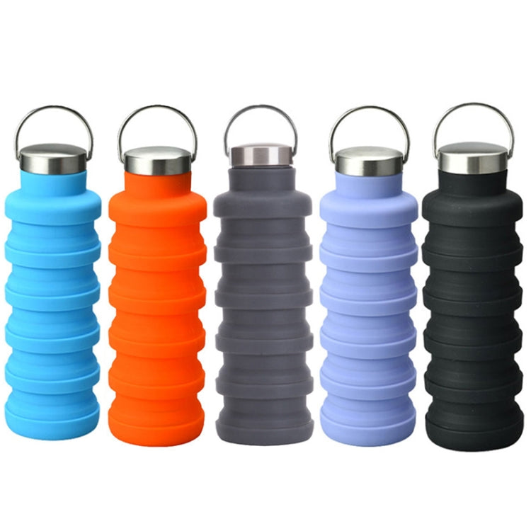 Outdoor-Sport Silikon Teleskopbecher tragbare faltbare Reise-Wasserkanne (Grau) 500ml