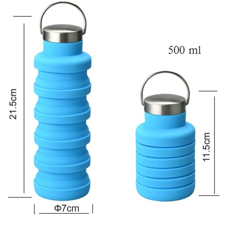 Outdoor-Sport Silikon Teleskopbecher tragbare faltbare Reise-Wasserkanne (Grau) 500ml