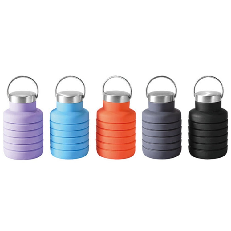Outdoor-Sport Silikon Teleskopbecher tragbare faltbare Reise-Wasserkanne (Grau) 500ml