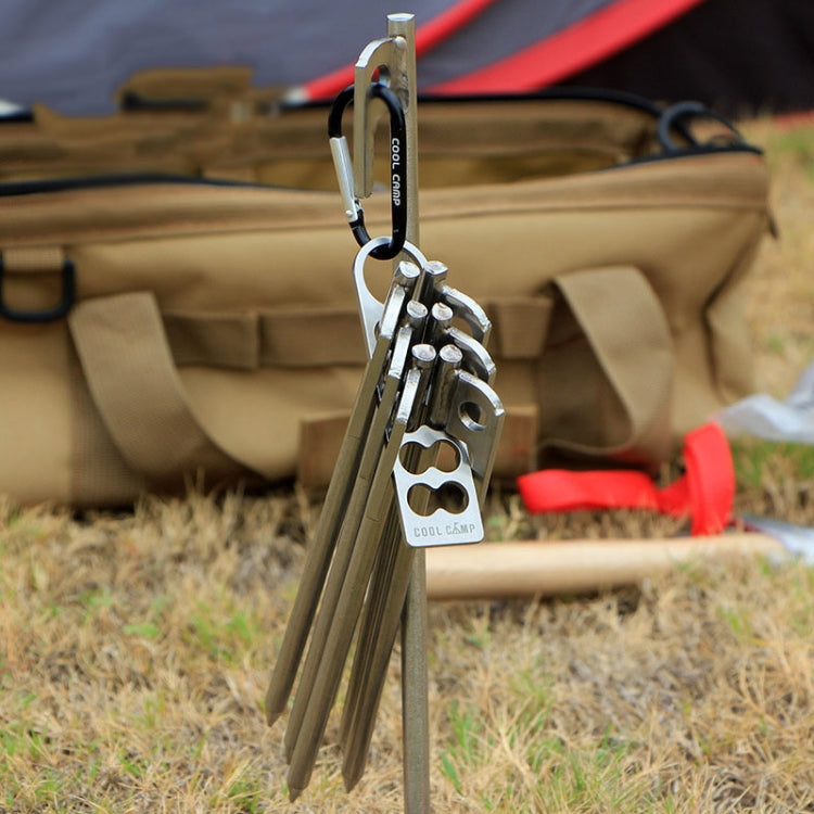 Outdoor Camping Zeltpflock Organizer Tragbare Edelstahl Camping Pflock Regal (Größe: 28x105mm)