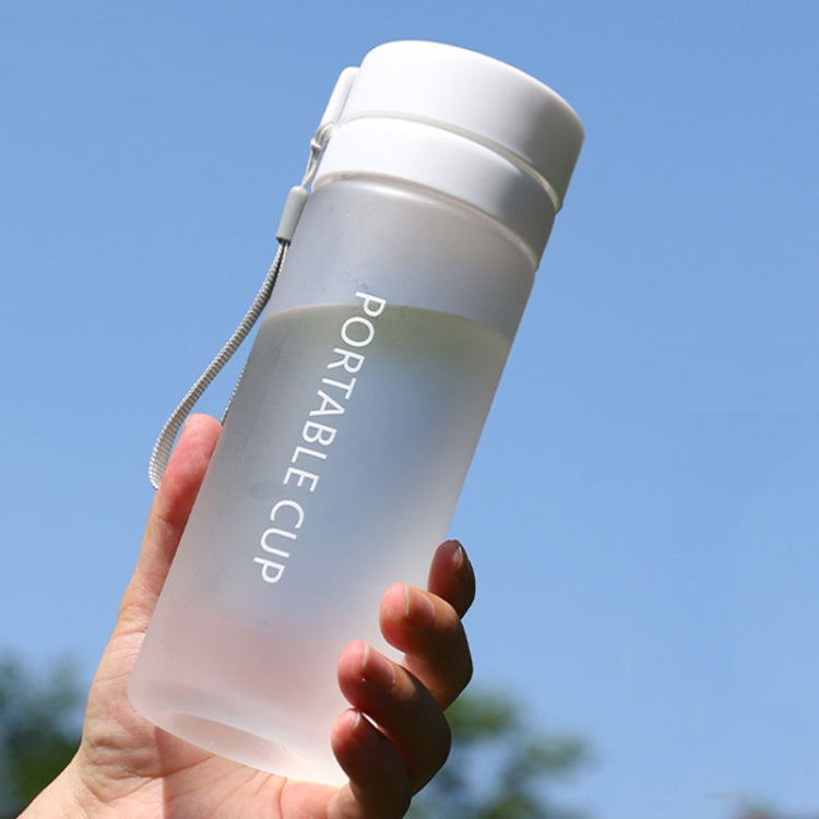 Outdoor Große Kapazität Sportbecher Frosted Plastik Tragbare Teetassen 600ml Weiß (frosted)