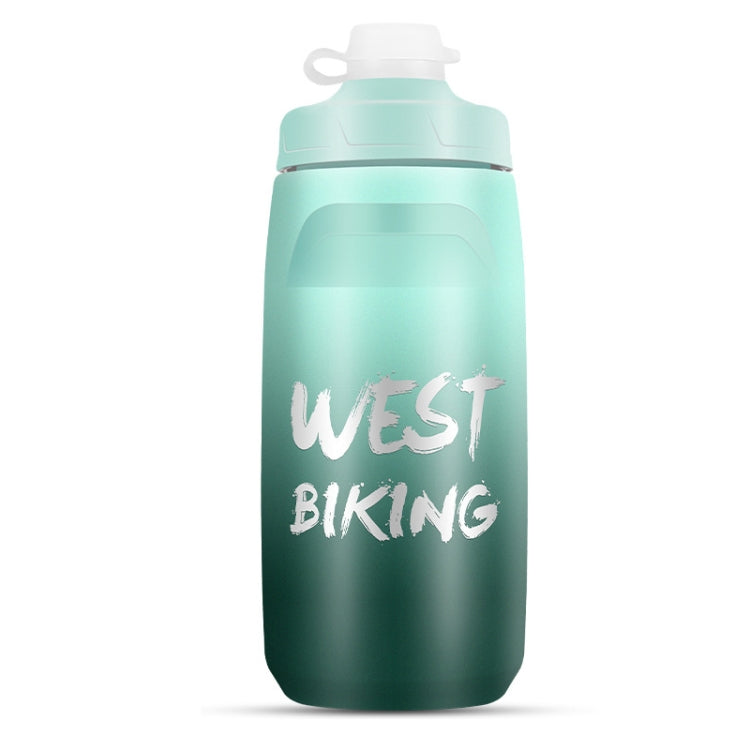 Fahrrad Wasserflasche Tragbare Outdoor Wasserbecher (Dunkelgrüner Farbverlauf)