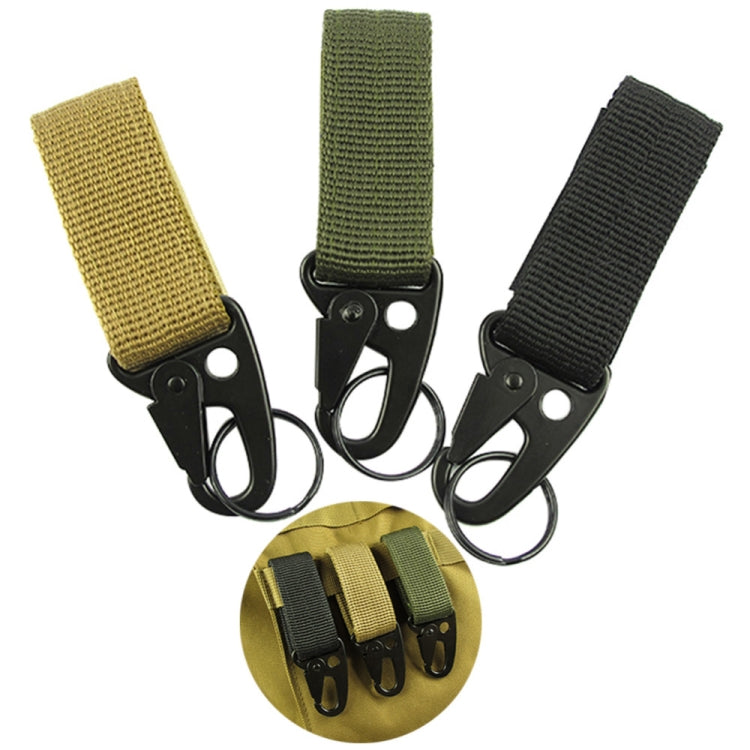 Outdoor Camping Karabiner Rucksack Haken Olekranon Molle Haken Survival Ausrüstung EDC Nylon Schlüsselanhänger Verschluss (Armeegrün)