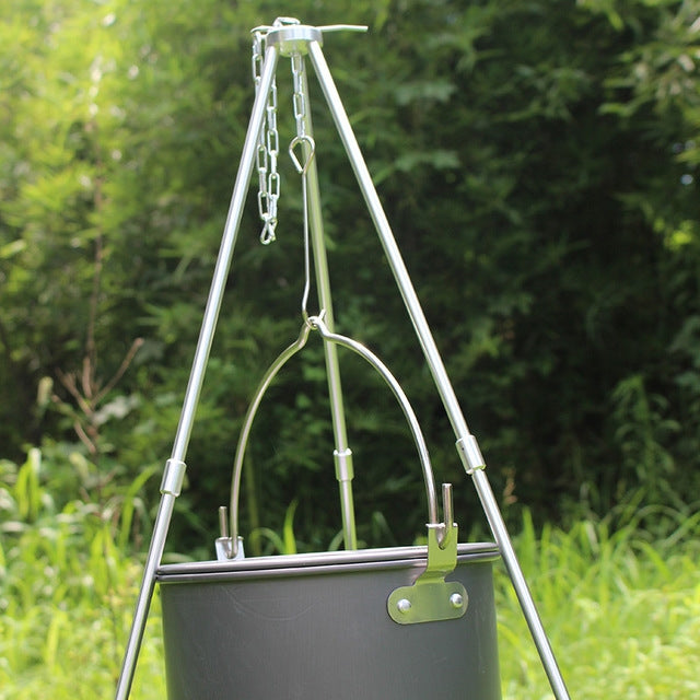 Outdoor Camping Kochen Dreibein Hängende Töpfe Haltbar Tragbar Lagerfeuer Dreibein (Größen verfügbar)