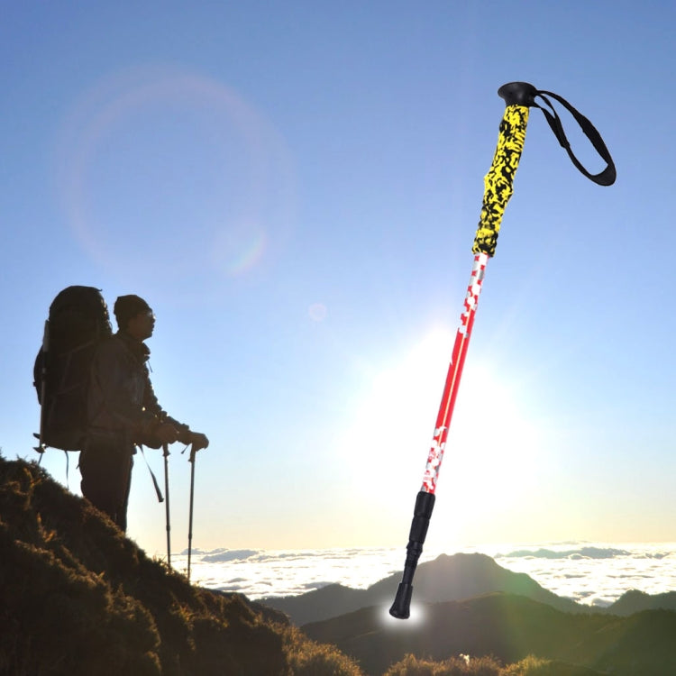 Verstellbare tragbare Aluminium Trekkingstöcke für den Außenbereich (Rot) - 135cm