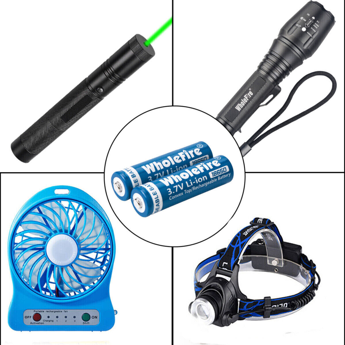 18650 Li-Ion 3.7V Wiederaufladbare Batterien - Knopfoberseite - 2er Pack Batterien