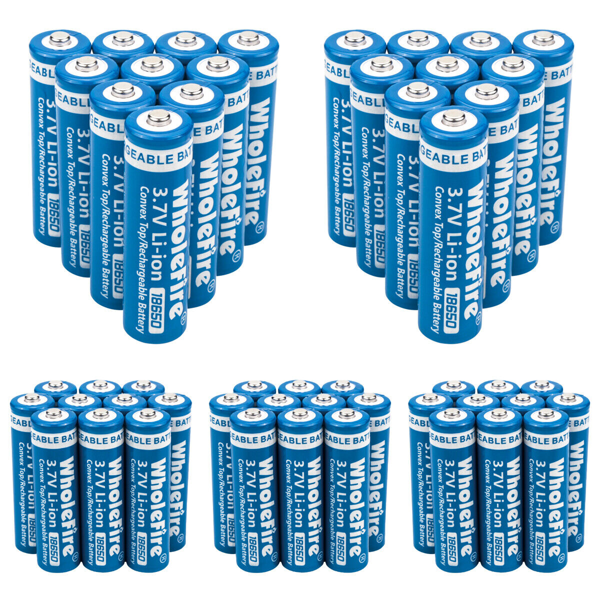 18650 Li-Ion 3.7V Wiederaufladbare Batterien - Knopfoberseite - 2er Pack Batterien