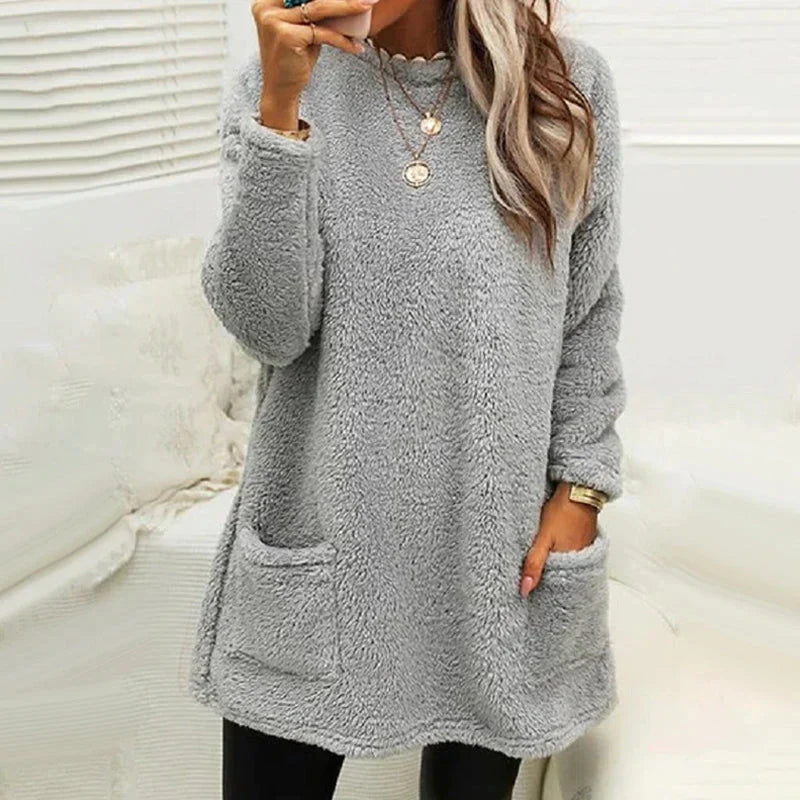 Bellaso - Langes warmes Kleid Pullover für Frauen
