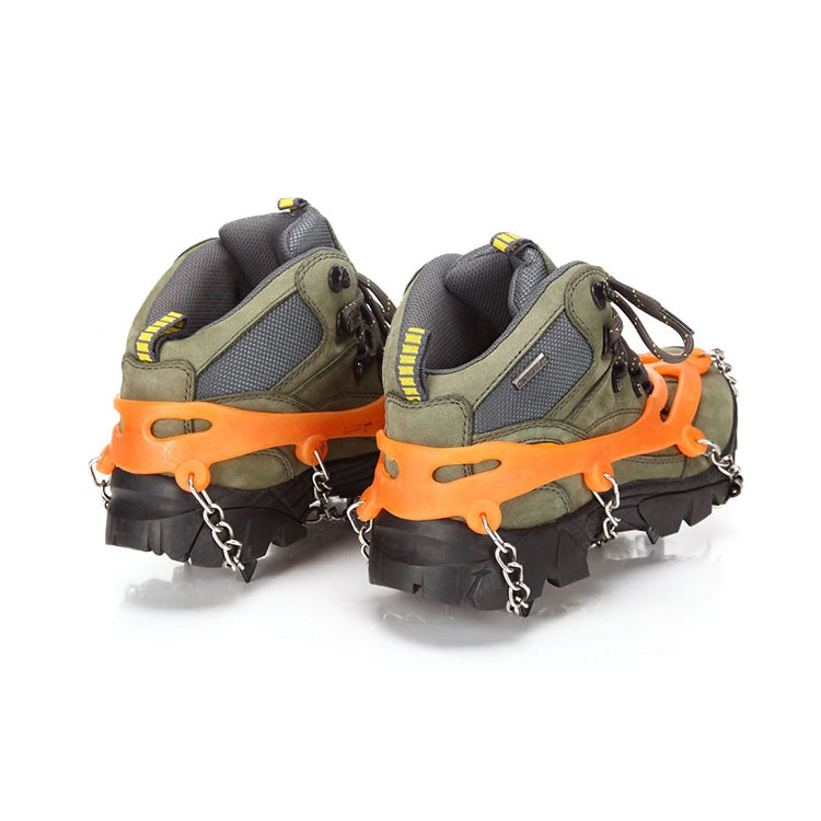 Outdoor-Klettern Schnee rutschfester Steigeisen-Schuhüberzug (Orange)