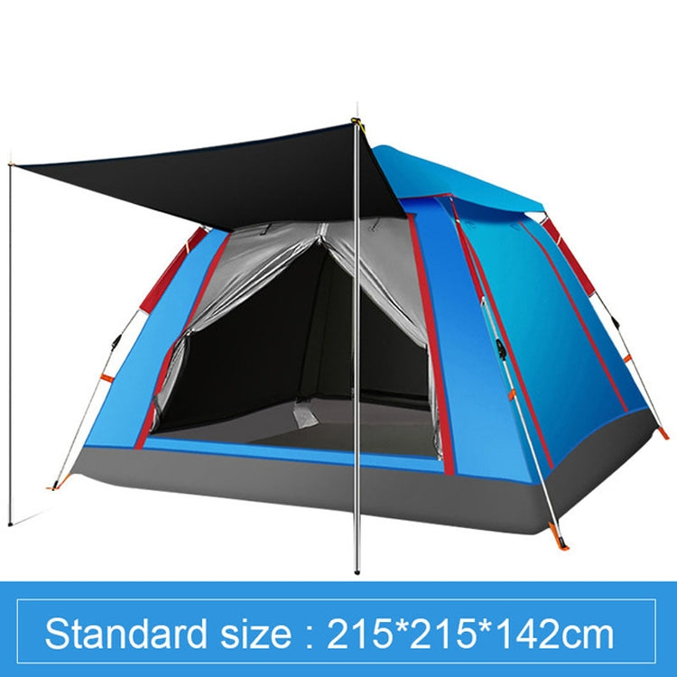 Outdoor 3-4 Personen Verdickung Regendicht Automatische Schnelligkeitsöffnung Viereckiges Campingzelt (Himmelblau)