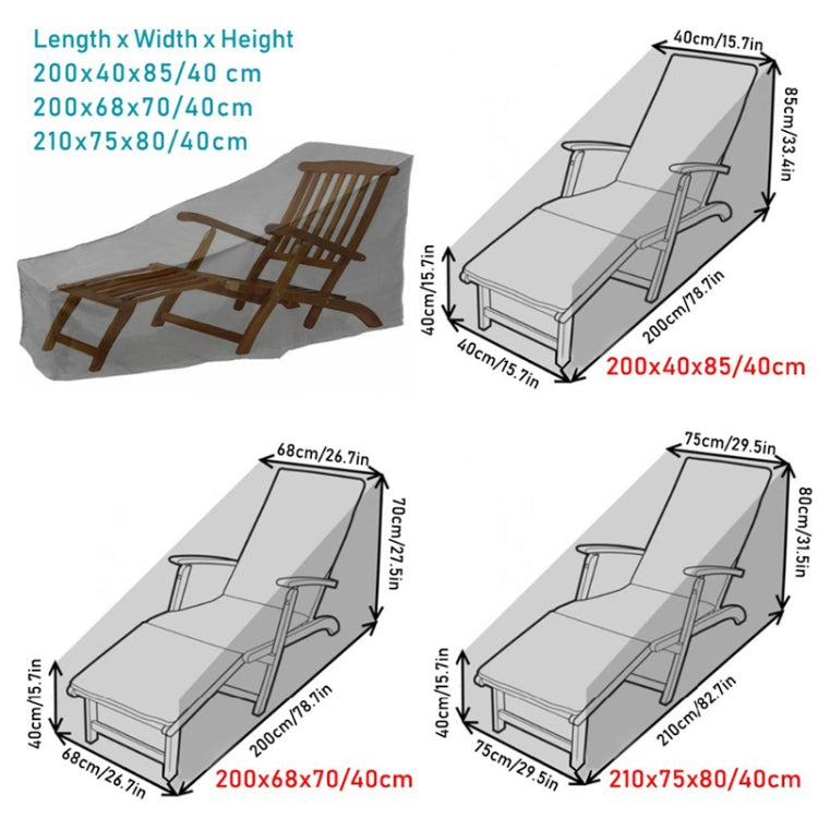 Outdoor Strandstuhl Staubdichte Wasserdichte Abdeckung Möbel Schutzabdeckung (Schwarz+Silber)
