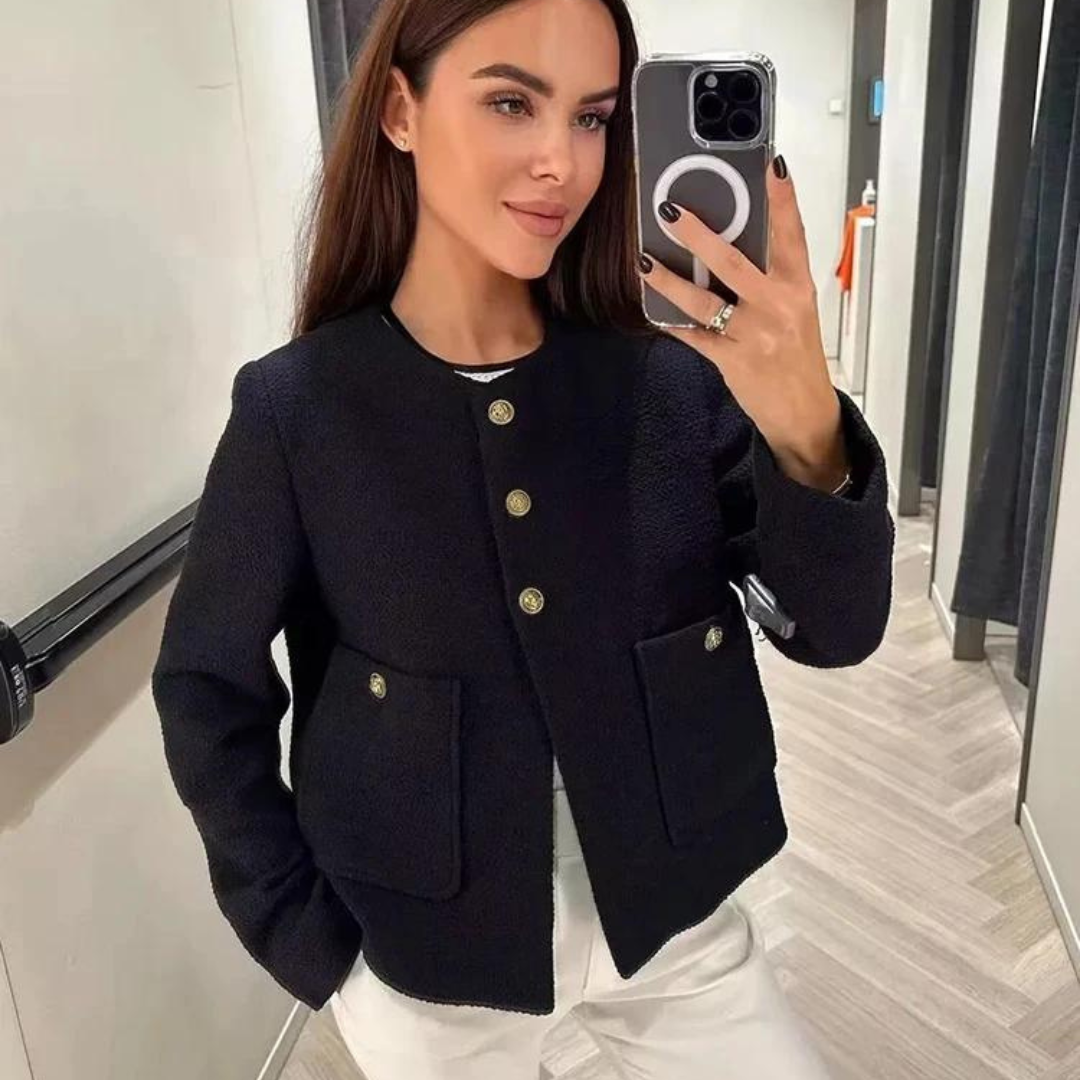 Bellaso Jacke | Elegante Vintage Tweed-Jacke mit Knöpfen und Taschen