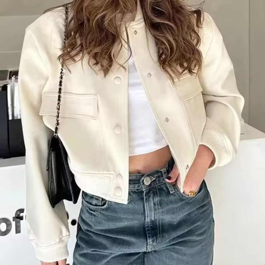 Bellaso Jacke | Stylische Kurz Geschnittene Langarmjacke mit Schlanker Passform